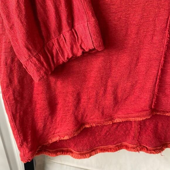 SUNDANCE Red Fringe Crewneck Pullover Boho Sweater Size X-Small - Picture 3 of 5
